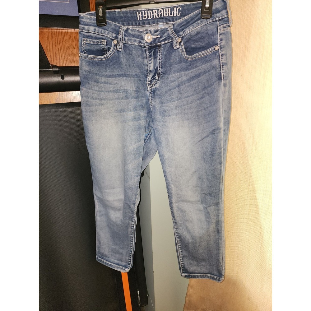 Womens Hydraulic Nolita Curvy Capri Jeans Sz 6. Medium Wash Biker Motorcycle